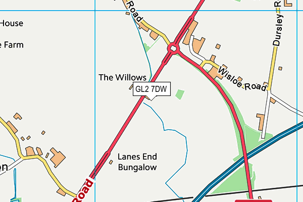 GL2 7DW map - OS VectorMap District (Ordnance Survey)