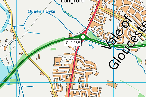 GL2 9BE map - OS VectorMap District (Ordnance Survey)