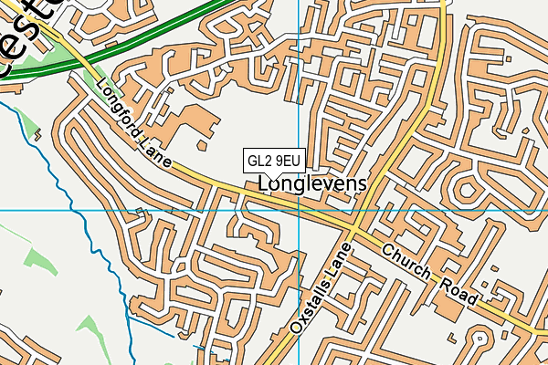 Longlevens Recreation Ground map (GL2 9EU) - OS VectorMap District (Ordnance Survey)