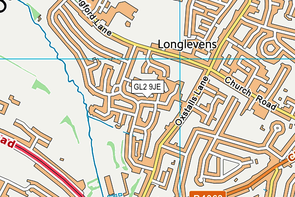 GL2 9JE map - OS VectorMap District (Ordnance Survey)