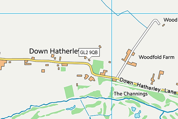 Down Hatherley Village Hall map (GL2 9QB) - OS VectorMap District (Ordnance Survey)
