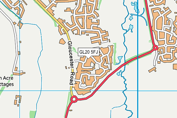 GL20 5FJ map - OS VectorMap District (Ordnance Survey)