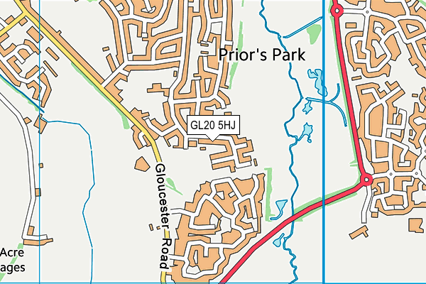GL20 5HJ map - OS VectorMap District (Ordnance Survey)