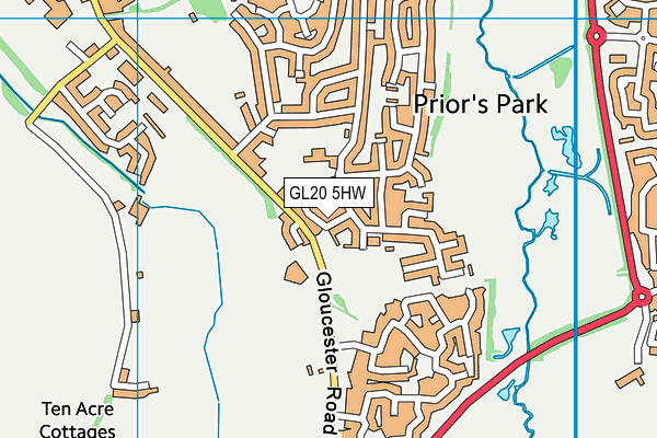 GL20 5HW map - OS VectorMap District (Ordnance Survey)