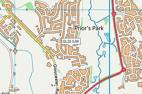 GL20 5JW map - OS VectorMap District (Ordnance Survey)