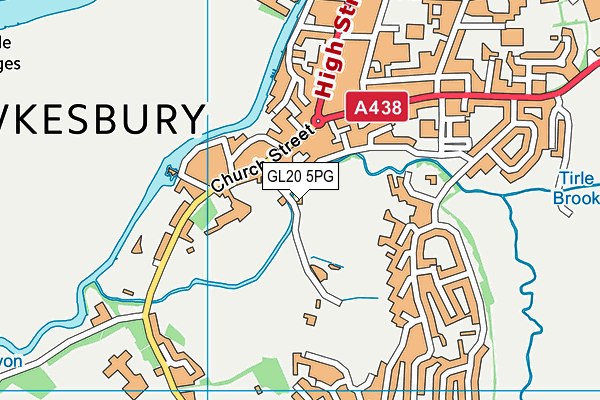 Tewkesbury Cricket Ground map (GL20 5PG) - OS VectorMap District (Ordnance Survey)