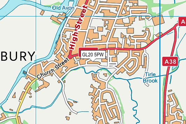 GL20 5PW map - OS VectorMap District (Ordnance Survey)