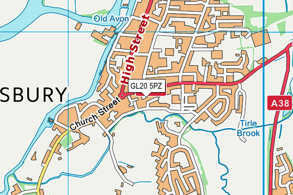 GL20 5PZ map - OS VectorMap District (Ordnance Survey)