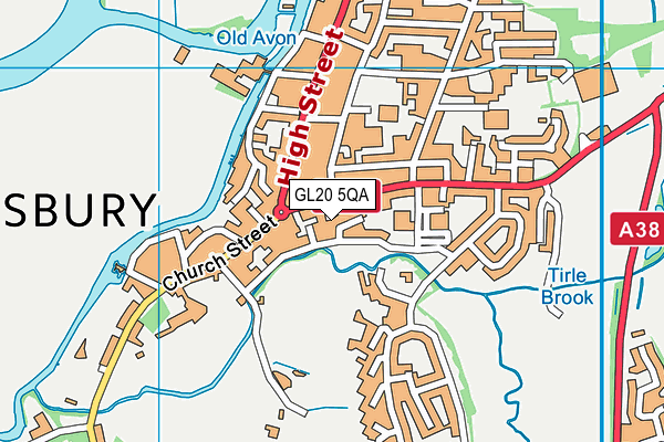 GL20 5QA map - OS VectorMap District (Ordnance Survey)