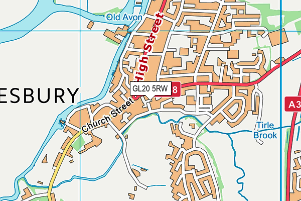 GL20 5RW map - OS VectorMap District (Ordnance Survey)