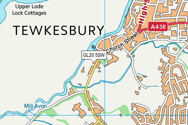 Map of ABBEY COURT (TEWKESBURY) RESIDENTS ASSOCIATION LIMITED at district scale