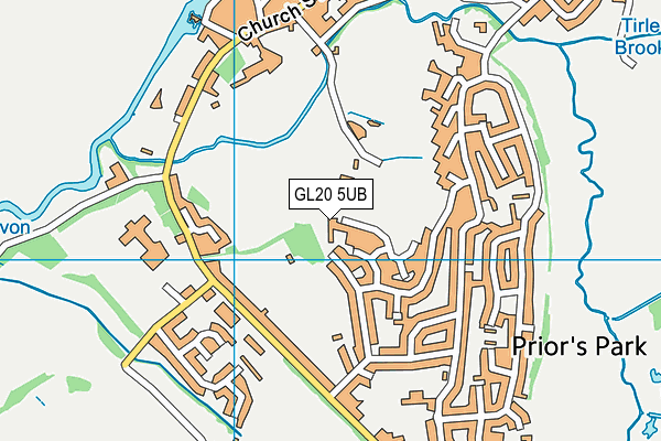 GL20 5UB map - OS VectorMap District (Ordnance Survey)