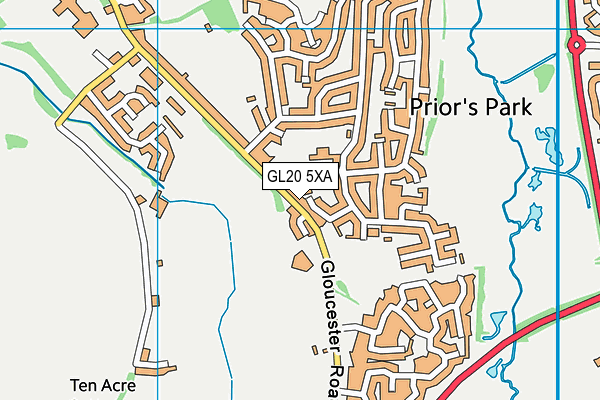 GL20 5XA map - OS VectorMap District (Ordnance Survey)