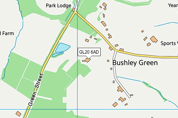 Bushley Cricket Club map (GL20 6AD) - OS VectorMap District (Ordnance Survey)