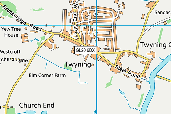 GL20 6DX map - OS VectorMap District (Ordnance Survey)