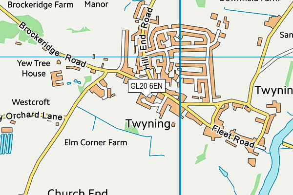 Twyning Recreation And Amenity Complex map (GL20 6EN) - OS VectorMap District (Ordnance Survey)