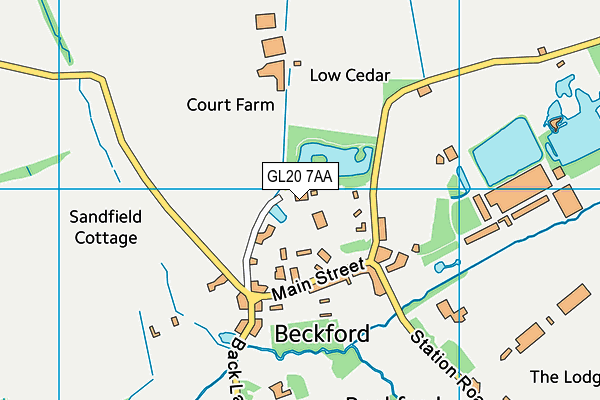 Beckford Tennis Club map (GL20 7AA) - OS VectorMap District (Ordnance Survey)