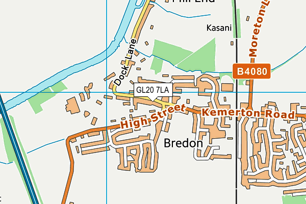 Bredon Hancock's Endowed CofE First School map (GL20 7LA) - OS VectorMap District (Ordnance Survey)