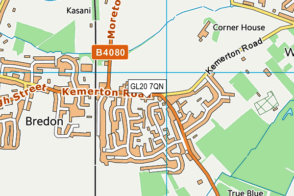 Bredon Playing Fields map (GL20 7QN) - OS VectorMap District (Ordnance Survey)