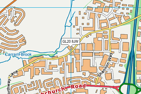 GL20 8JW map - OS VectorMap District (Ordnance Survey)