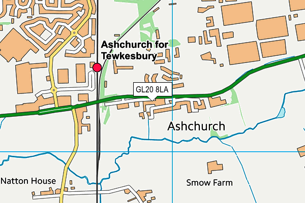 Ashchurch Primary School map (GL20 8LA) - OS VectorMap District (Ordnance Survey)