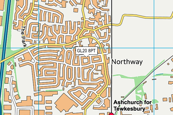 GL20 8PT map - OS VectorMap District (Ordnance Survey)