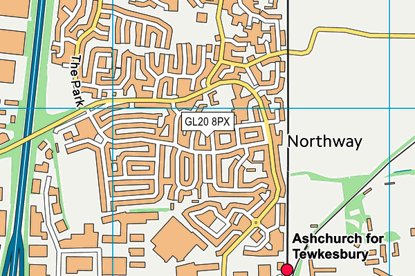 GL20 8PX map - OS VectorMap District (Ordnance Survey)