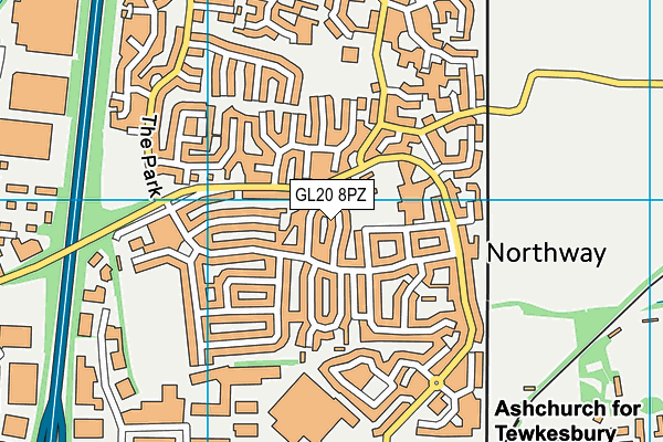 GL20 8PZ map - OS VectorMap District (Ordnance Survey)