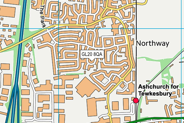 GL20 8QA map - OS VectorMap District (Ordnance Survey)