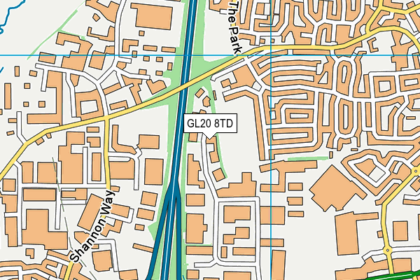 GL20 8TD map - OS VectorMap District (Ordnance Survey)