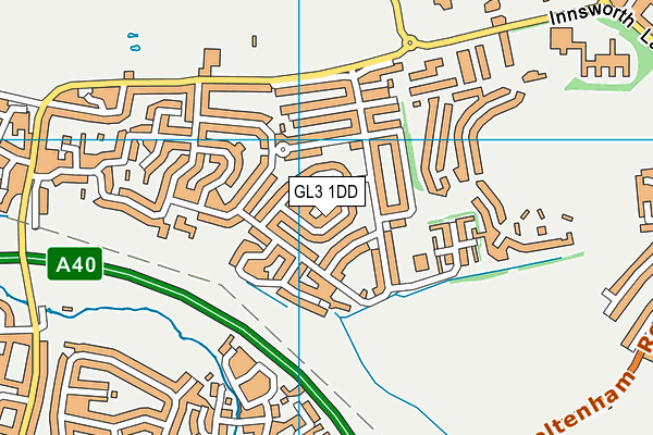 GL3 1DD map - OS VectorMap District (Ordnance Survey)