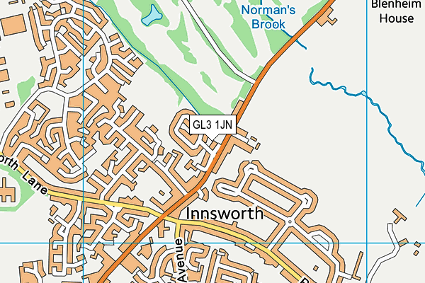 GL3 1JN map - OS VectorMap District (Ordnance Survey)