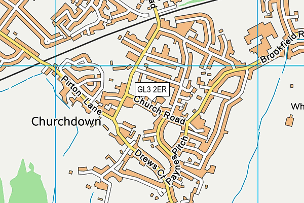 Churchdown Tennis Club map (GL3 2ER) - OS VectorMap District (Ordnance Survey)