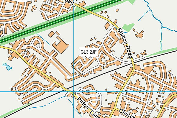 GL3 2JF map - OS VectorMap District (Ordnance Survey)