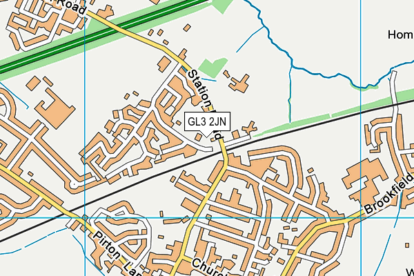 GL3 2JN map - OS VectorMap District (Ordnance Survey)