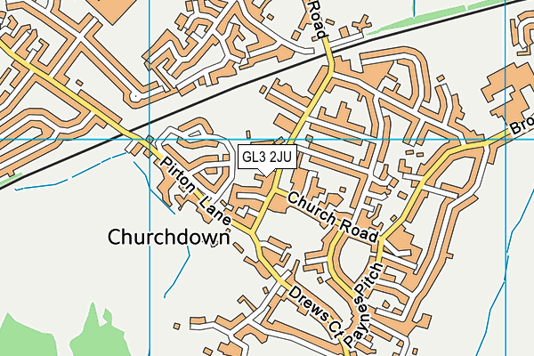 GL3 2JU map - OS VectorMap District (Ordnance Survey)