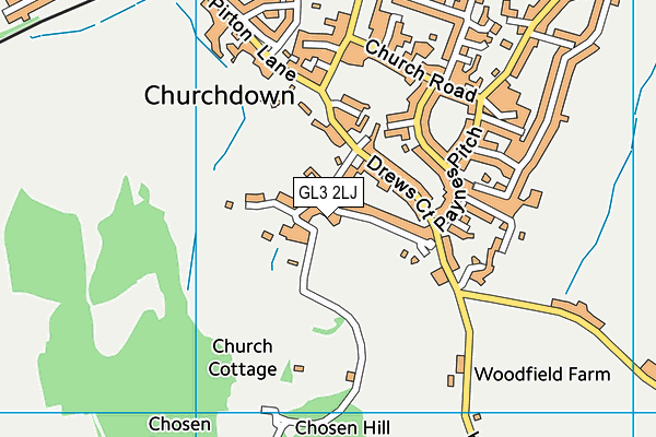 GL3 2LJ map - OS VectorMap District (Ordnance Survey)