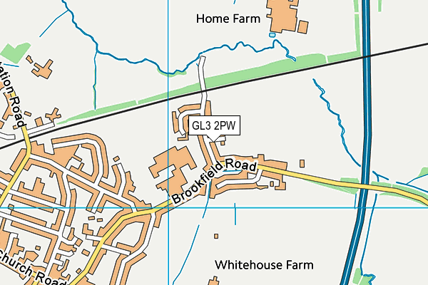 GL3 2PW map - OS VectorMap District (Ordnance Survey)