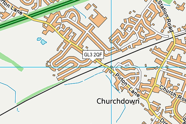 GL3 2QF map - OS VectorMap District (Ordnance Survey)