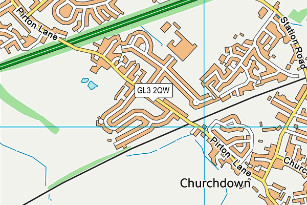 GL3 2QW map - OS VectorMap District (Ordnance Survey)