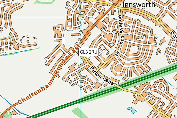 GL3 2RU map - OS VectorMap District (Ordnance Survey)