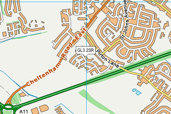 GL3 2SR map - OS VectorMap District (Ordnance Survey)