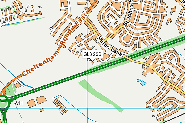 GL3 2SS map - OS VectorMap District (Ordnance Survey)