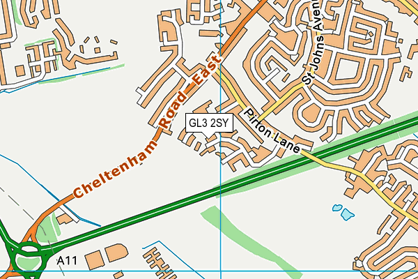 GL3 2SY map - OS VectorMap District (Ordnance Survey)