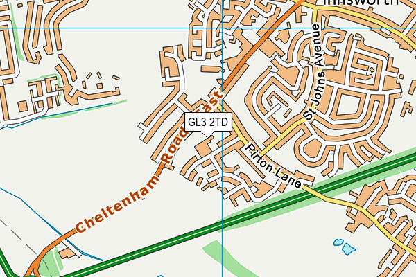 GL3 2TD map - OS VectorMap District (Ordnance Survey)