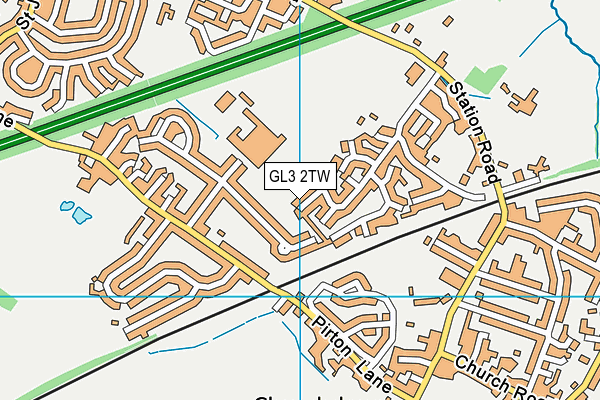 GL3 2TW map - OS VectorMap District (Ordnance Survey)