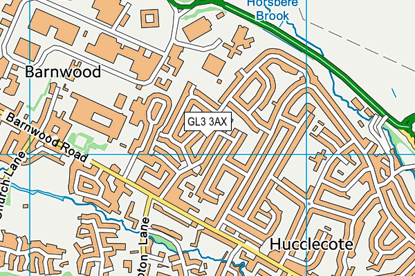 GL3 3AX map - OS VectorMap District (Ordnance Survey)