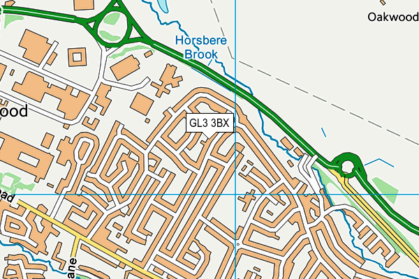 GL3 3BX map - OS VectorMap District (Ordnance Survey)