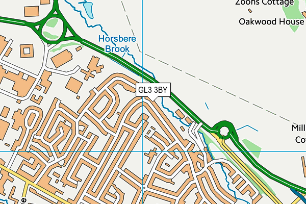 GL3 3BY map - OS VectorMap District (Ordnance Survey)