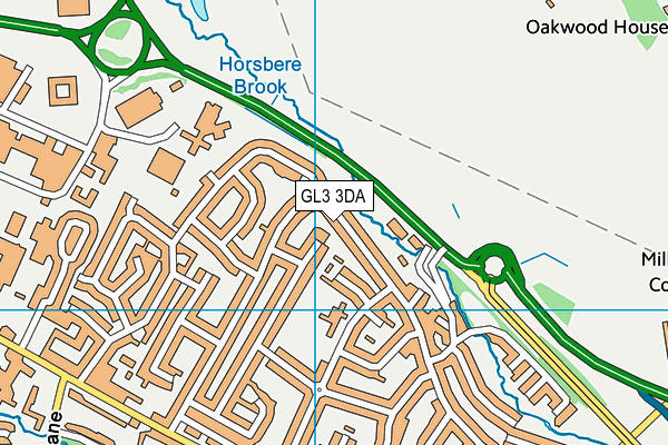 GL3 3DA map - OS VectorMap District (Ordnance Survey)